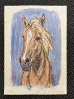 Lithografie / Pferdekopf von Fritz Hug 1968     (ID B5665)
