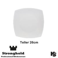 Eckige Gastro- Teller 26 cm, Porzellan