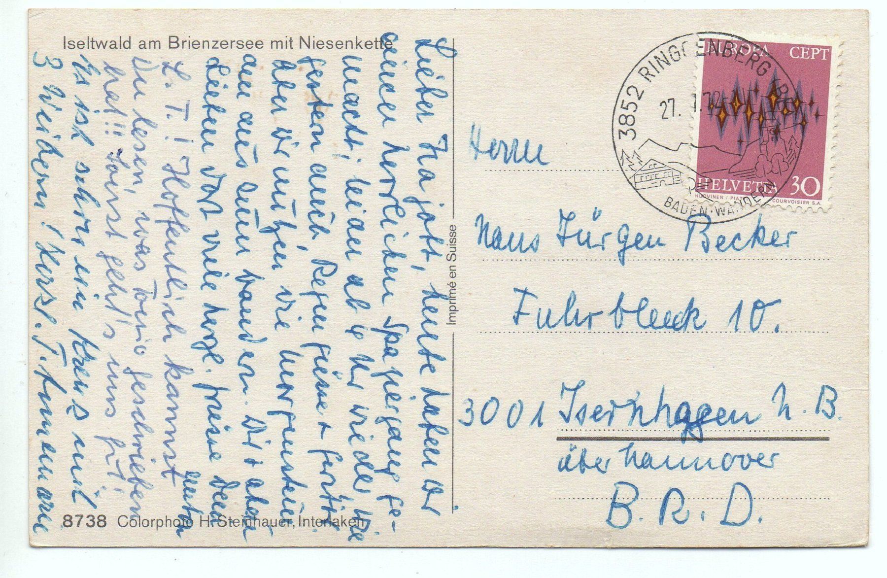 Ansichtskarten: ISELTWALD Nr. 8738 – Gebraucht aus Jona von philajona 1