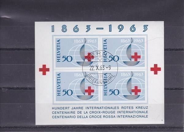 Tutti i francobolli: Rotkreuzblock postfrisch+ gest. 22.10.63 – Usato da Lausanne venduto da Whorvath 1