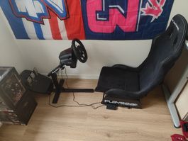 RacingSim Sitz mit Lenkrad,Pedale und neuer Schalthebel