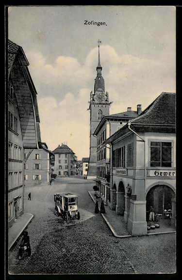 Cartes postales: Zofingen, Strassenpartie mit Gewerbehall – D'occasion à Berlin par bartko-reher