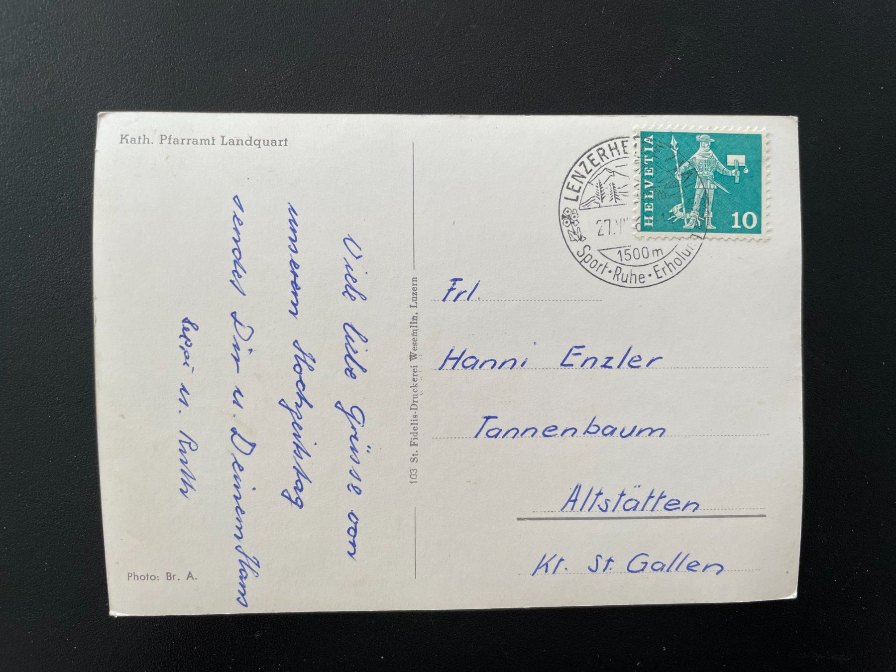 Cartoline postali: AK GR Kath. Pfarramt Landquart – Usato da Thal venduto da Danny82 1
