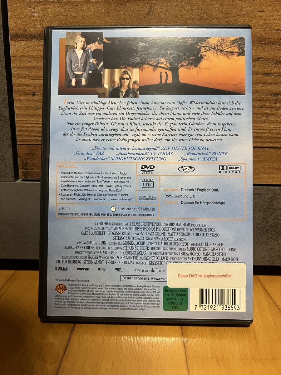 Tutti i DVDs: Heaven – Usato da Aadorf venduto da Schwarzschlumpf1972 1