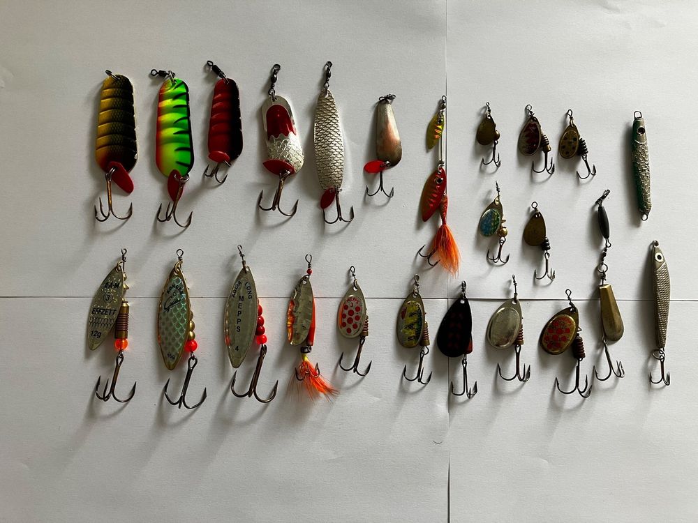 5 Stück etall Fischköder Scheibe Löffel Spinnerbaits Angelgerät