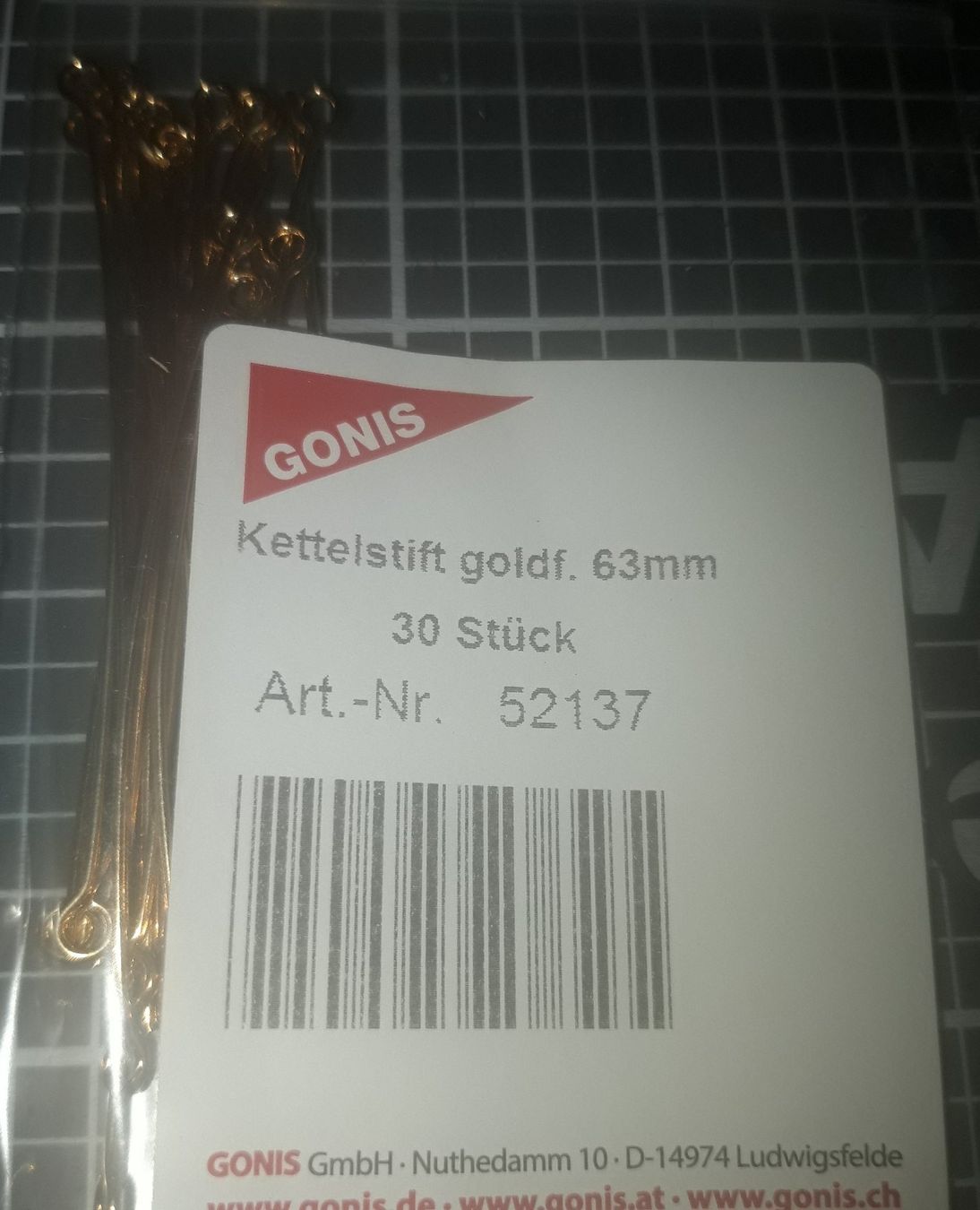 Gonis Kit bricolage: 1 Kettel-  1Prismenstift goldfarbig, 1Silberdraht – Nuovo (secondo la descrizione) da wolfertswil venduto da februartag