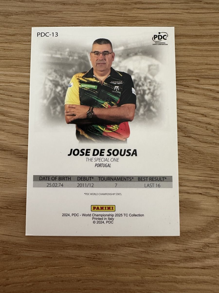 Panini Sammelbilder & Trading cards: Panini PDC Jose de Sousa Sammelkarte – Neu (gemäss Beschreibung) aus Sempach von soj_rk95 1