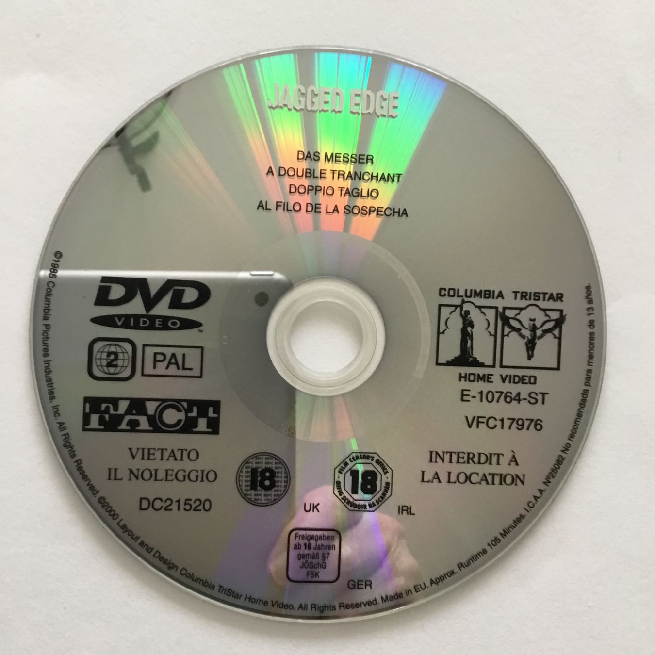 Tutti i DVDs: Das Messer - Dvd nur Disc ohne Cover – Nuovo (secondo la descrizione) da Blauen venduto da sternchen66