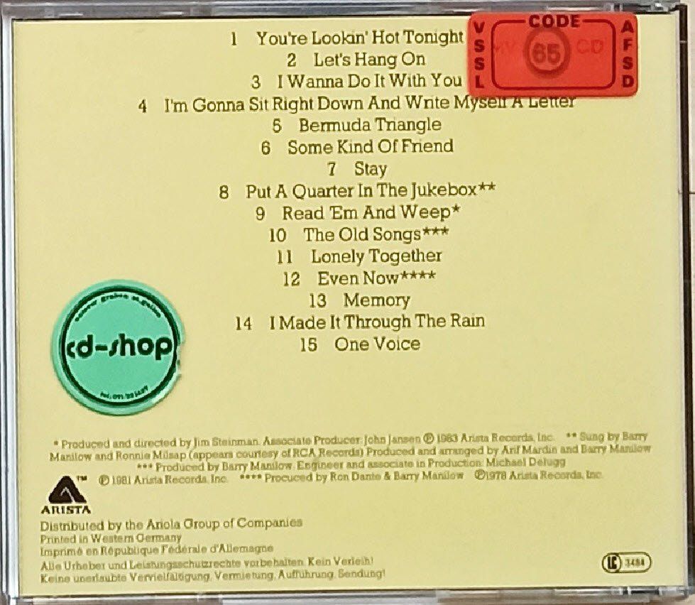 CD: Barry Manilow : A Touch More Magic CD – Usato da Niederhelfenschwil venduto da Rol9527 1