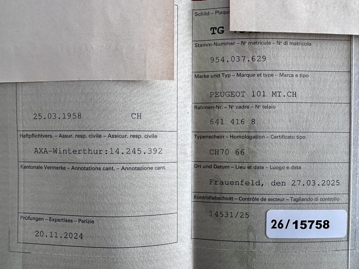 Peugeot Ciclomotori: Peugeot 101 MT.CH Mofa – Usato da Raperswilen venduto da rugasum58 5