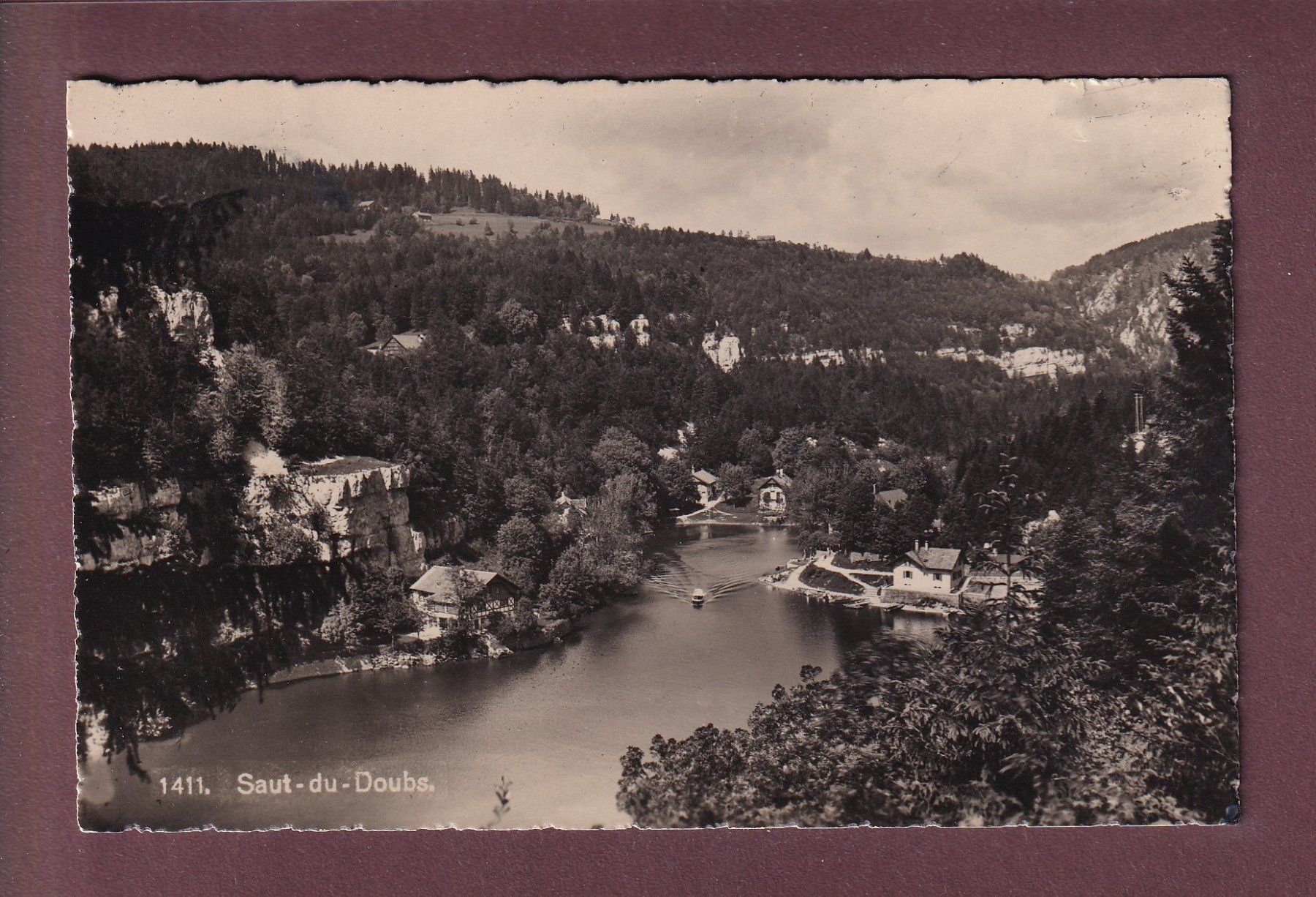 Cartoline postali: Les Brenets - SAUT DU DOUBS - 1949 – Usato da Pully venduto da nicecards
