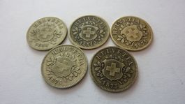 5 ver. uralte Zehnräppler 1850-1876 , schön bis vorzüglich