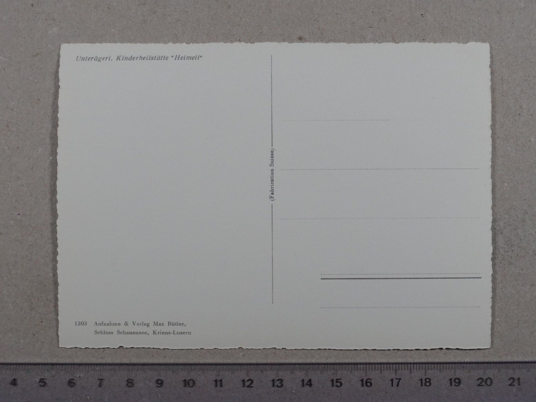 Cartoline postali: Unterägeri, Kinderheilstätte Heimeli – Usato da Lenzburg venduto da fh1 1