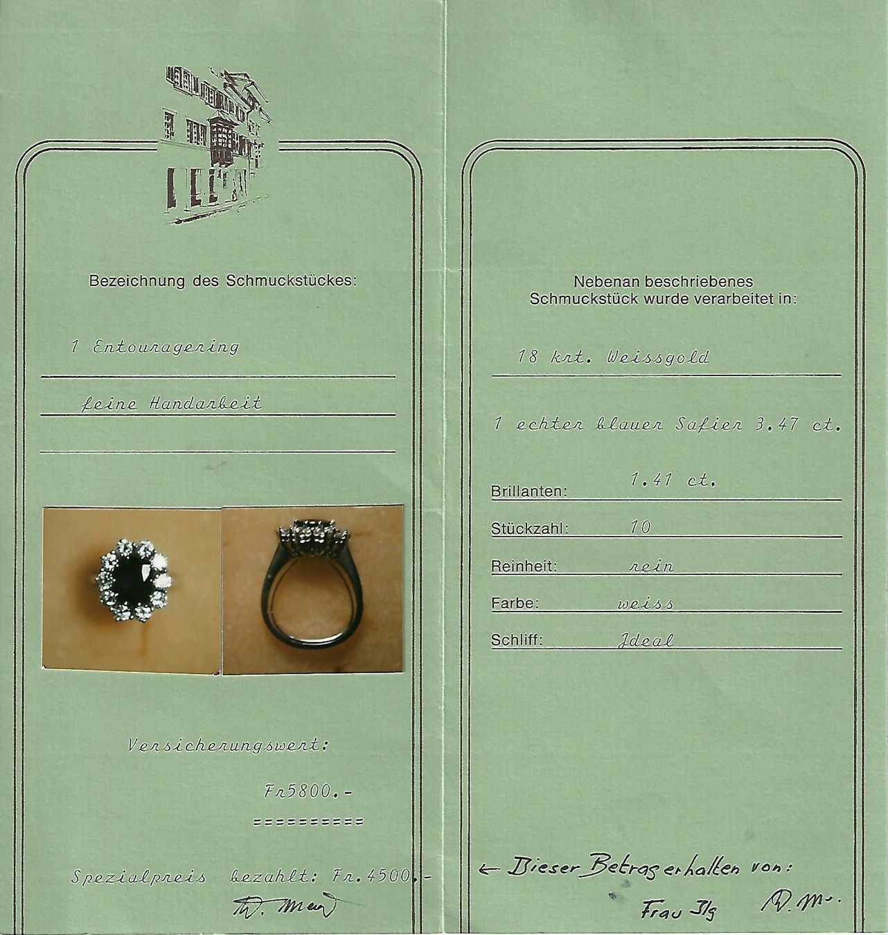 Anelli: Saphir Diamant Ring, von Walter Meier Zürich – Usato da Zürich venduto da Vintage-Jewellery 7