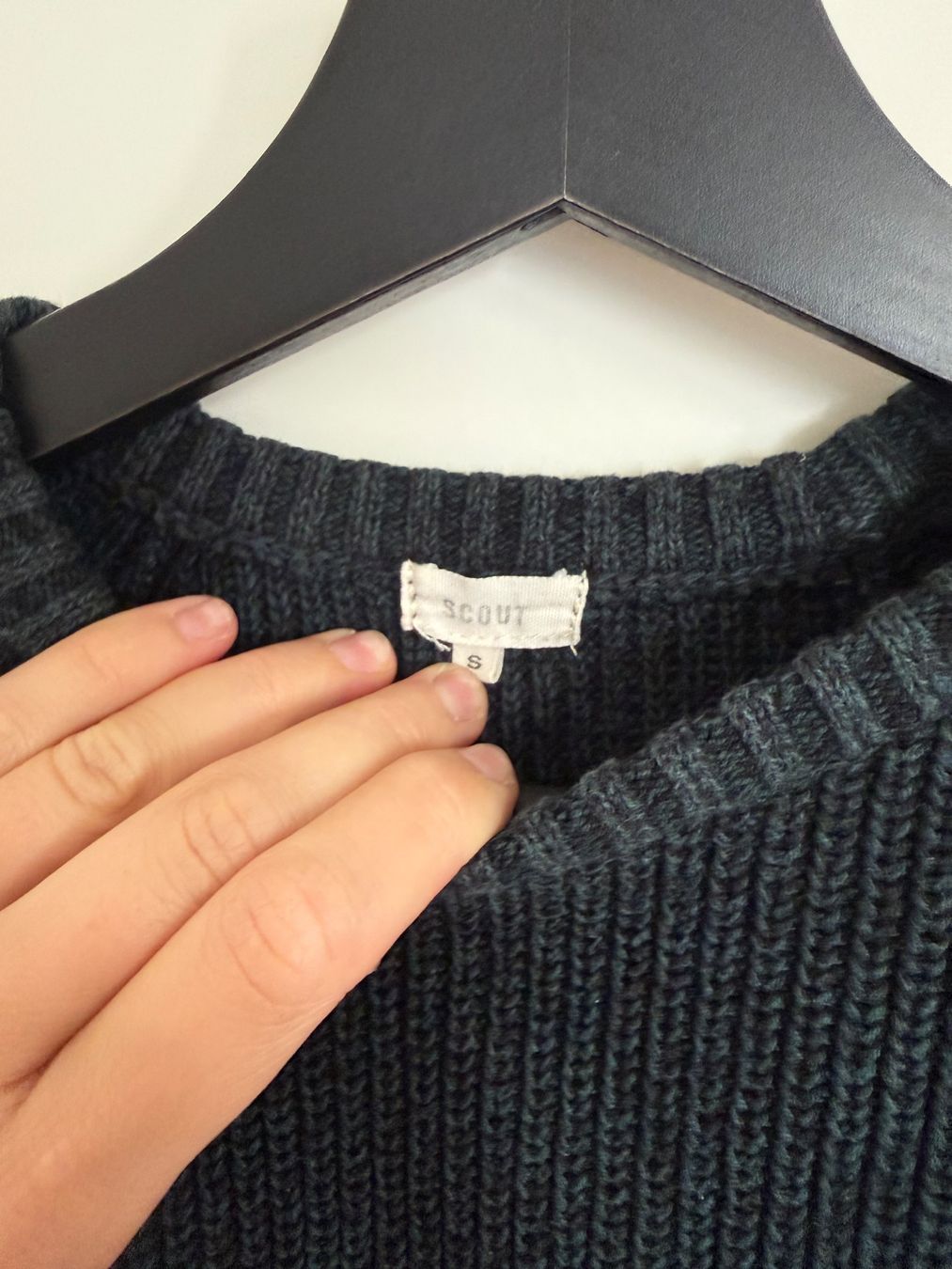 Maglioni & Felpe: Pullover gestrickte Baumwolle, Gr. S, dunkelgrün – Usato da Zürich venduto da Lenath22 1