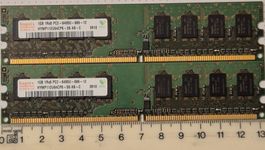 2GB Kit (2x1GB) DDR2 RAM Hynix 800MHz PC2-6400U Desktop