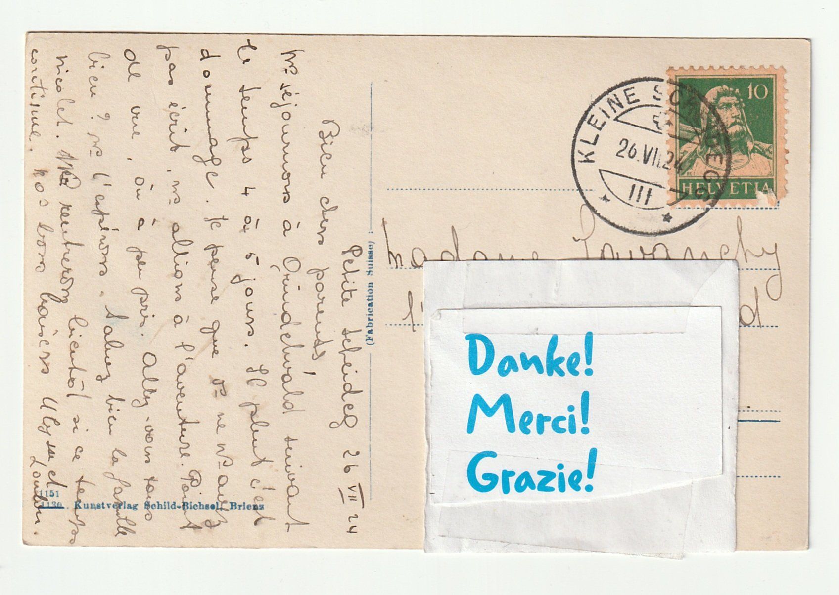 Cartoline postali: Postkarte 1924 Kleinen Scheidegg mit dem Mönch – Usato da St. Gallen venduto da Ricardo_Deals 1