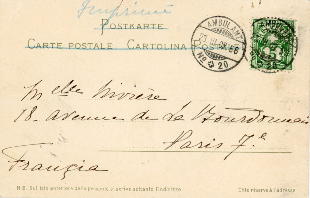 Cartoline postali: Canobbio   TI       LITHO      um 1908 – Usato da Brig venduto da Valcards54 1