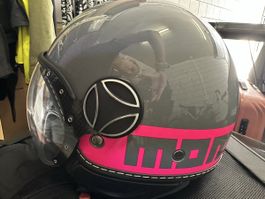 MOMO Design Helmet - Grey and Pink - Stylish and Safe!