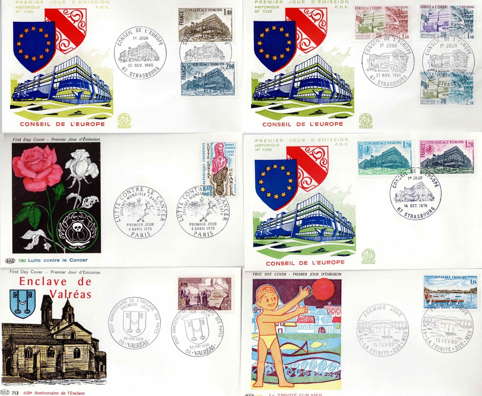 Tutti i francobolli: 6 Stück FDC Frankreich – Usato da Koblenz venduto da Markenhimmel