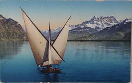 LAC  LEMAN - Barque & Dent du midi - 1929