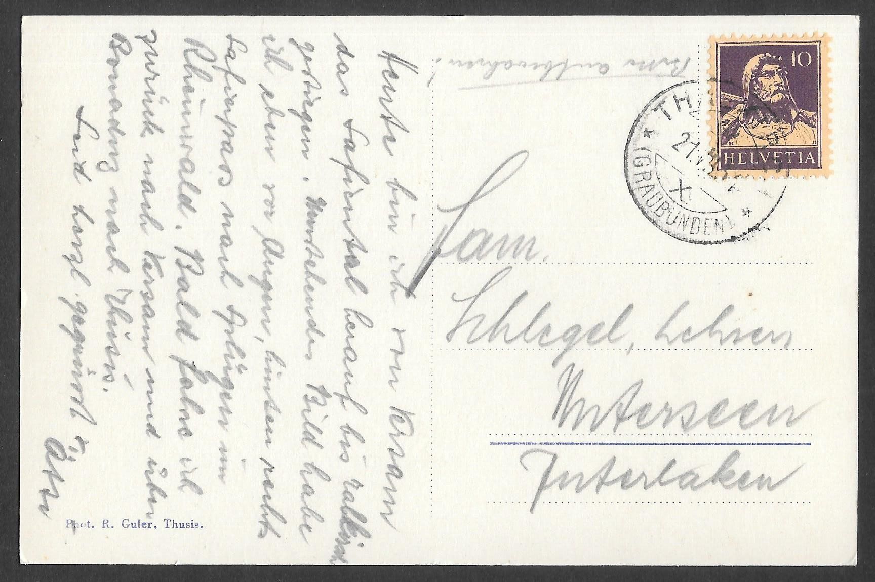 Cartoline postali: Safien - Thalkirch Thalabschluss – Usato da Olten venduto da clotaldi 1