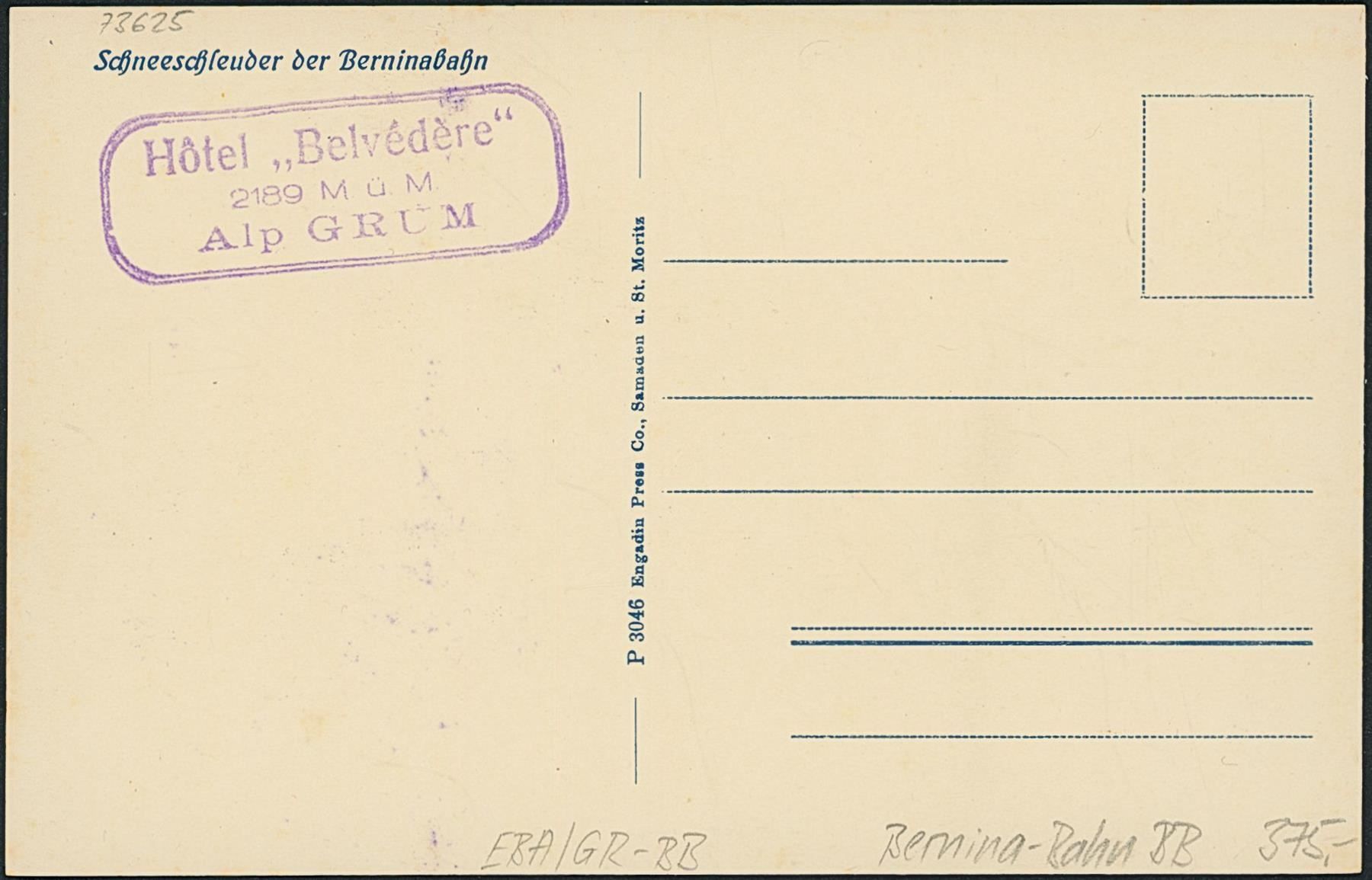 Ansichtskarten: GR Bernina Bahn BB - RhB – Gebraucht aus Schindellegi von leecollect 1