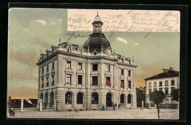 Cartoline postali: AK Herisau, Partie am Postgebäude, 1903 – Usato da Berlin venduto da bartko-reher