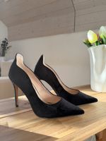 Schwarze Samt High Heels, Gr. 39, perfekt für den Frühling!
