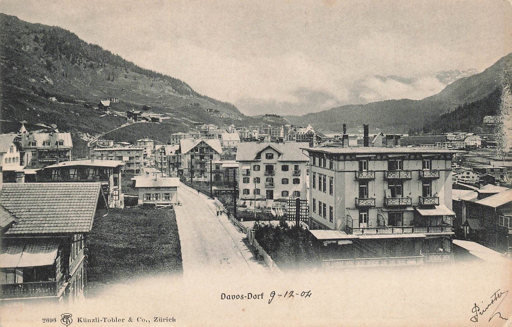 Cartoline postali: Davos Dorf GR Panorama 1904 – Usato da Biasca venduto da Blenio71