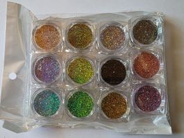 Glitzer Set 12x Neu für Sommernails 💅 Nail Art Glitzer