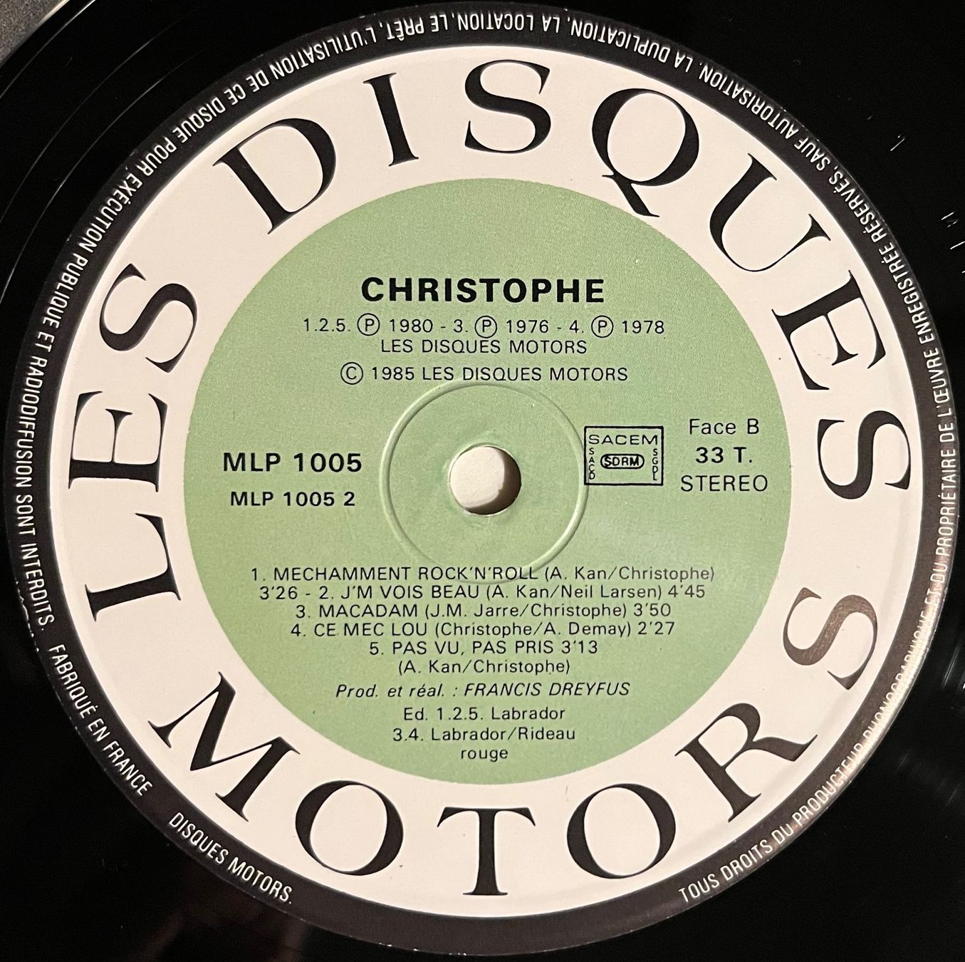 Schallplatten: CHRISTOPHE - MES CHANSONS, MES PASSIONS - 33 Tours – Gebraucht aus Bussigny von vinyl-pas-cher 3