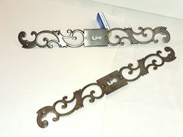 2 grosse antike Schlüssel Rosetten, Eisen (LOT979#MBS3)