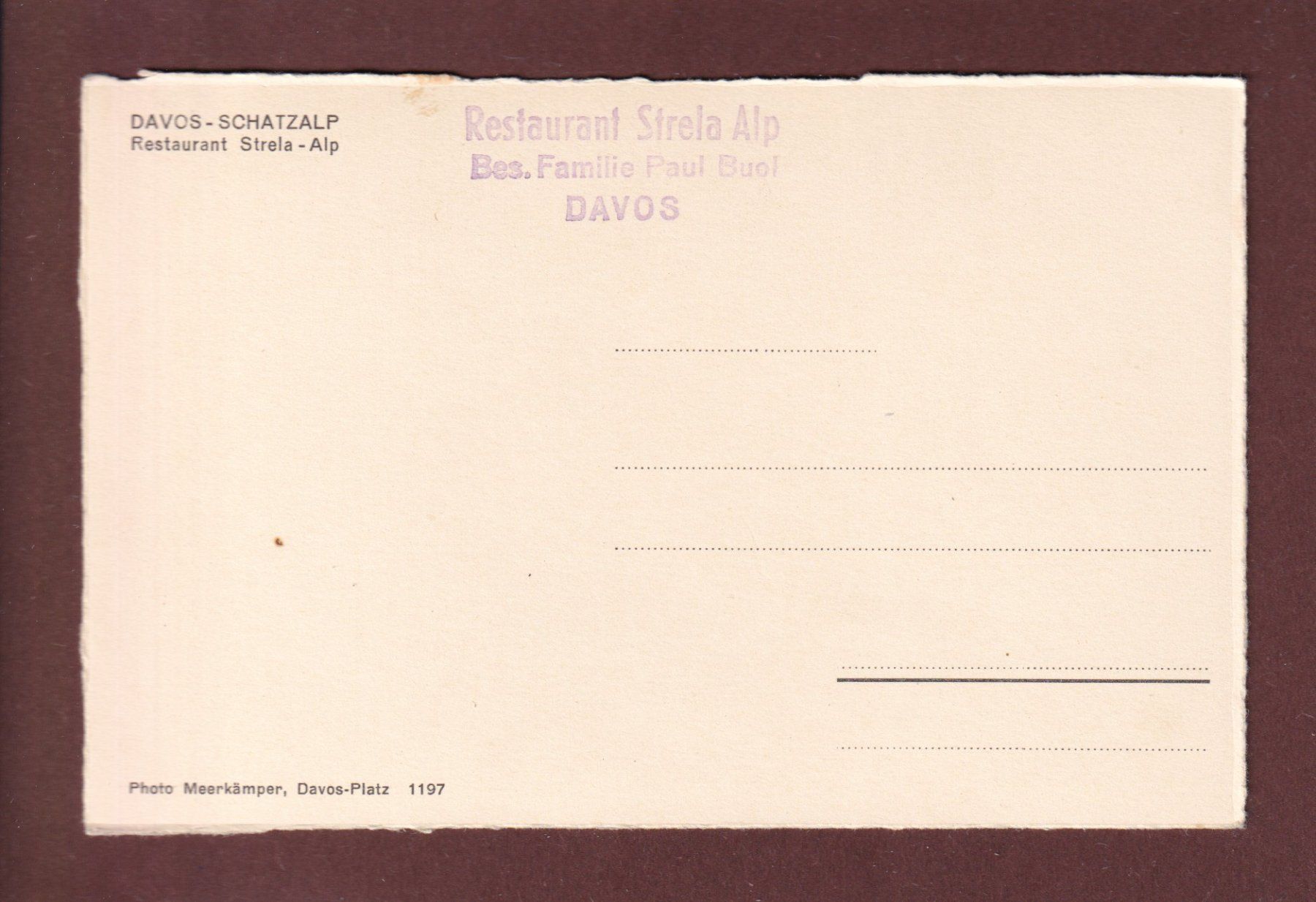Cartoline postali: DAVOS-SCHATZALP - Restaurant Strela-Alp – Usato da Pully venduto da nicecards 1