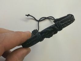 Lässiges Lederarmband, Schwarz, Verstellbar, Neu!
