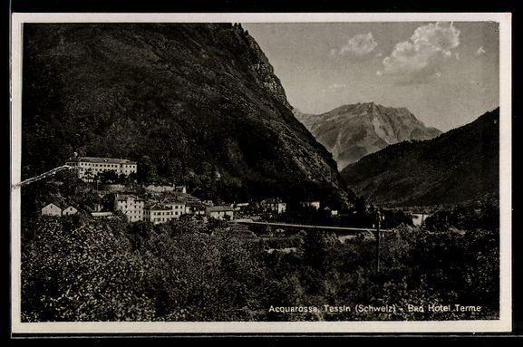 Cartoline postali: AK Acquarossa / Tessin, Bad-Hotel, Terme – Usato da Berlin venduto da bartko-reher