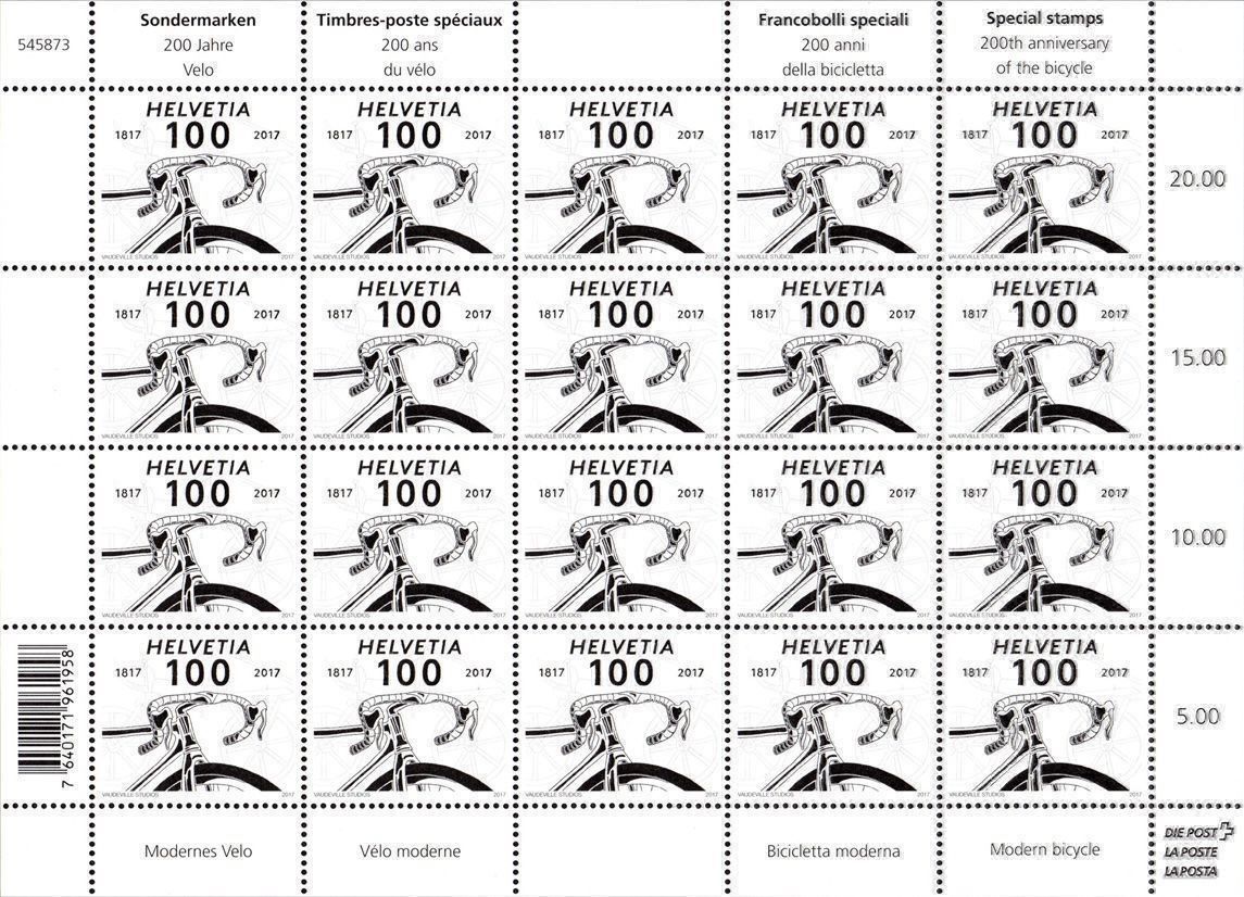 Alle Briefmarken: BOGEN Velo - modernes Fahrrad** – Neu (gemäss Beschreibung) aus Dottikon von haeusibuh5