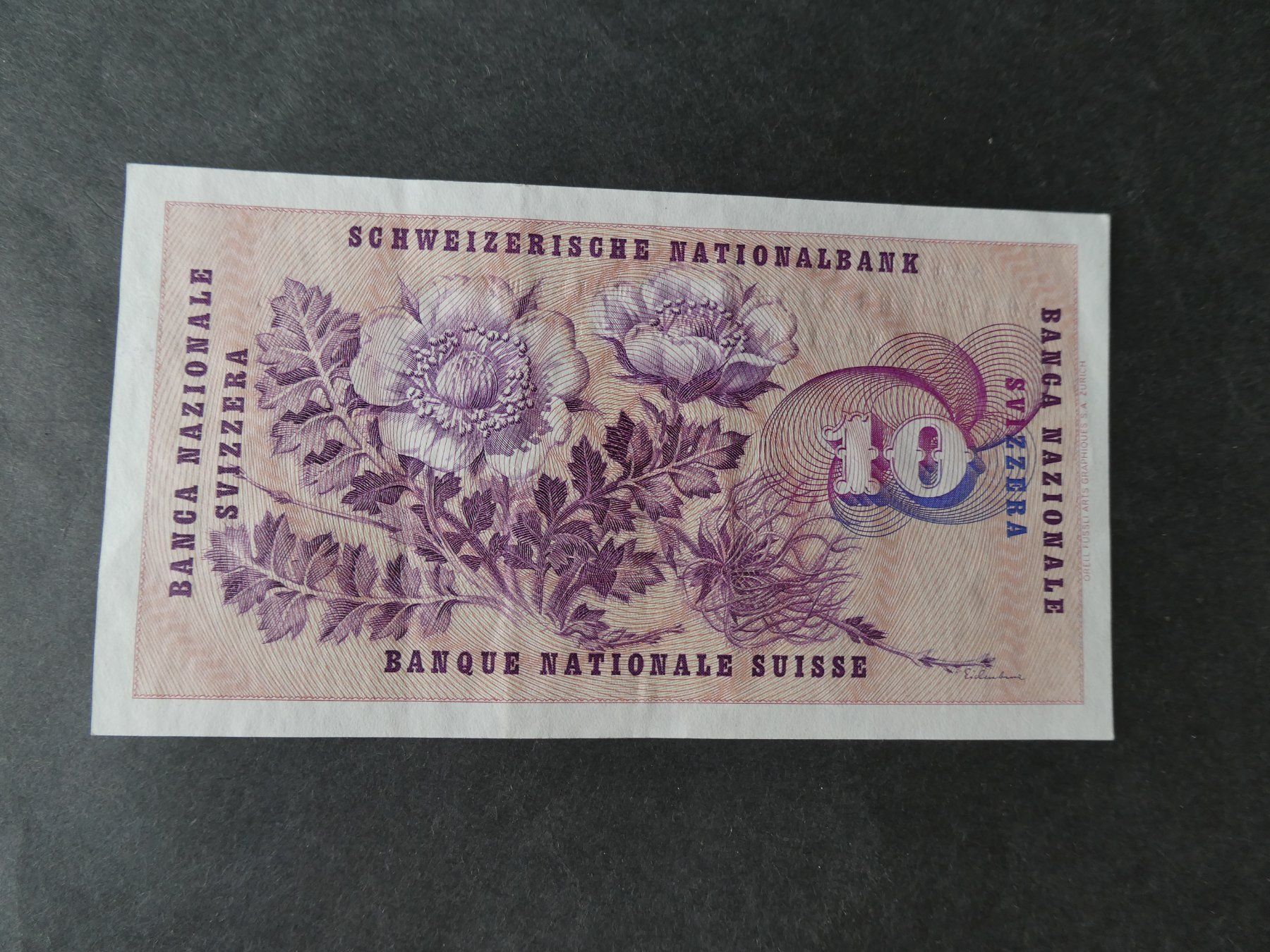 Banknoten: Schweiz 1965, 10 Franken – Gebraucht aus Hinterforst von Rohusri 1