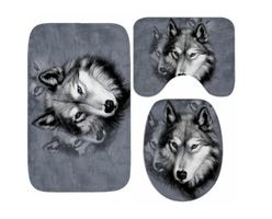 Wolf Badematten Set 3-teilig, Grau, Neuwertig & flauschig!