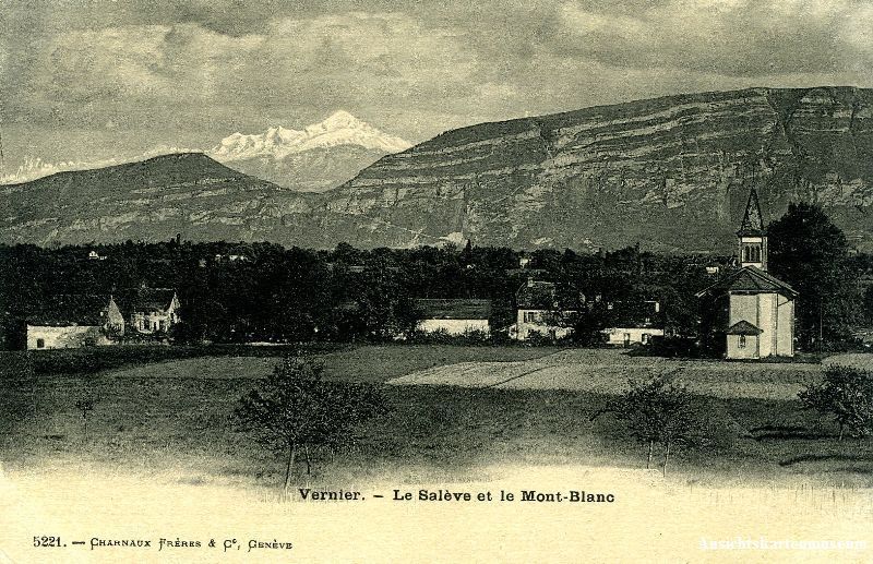 Cartoline postali: Vernier - le Salève + ca. 1900 – Usato da Emmenbrücke venduto da teestube