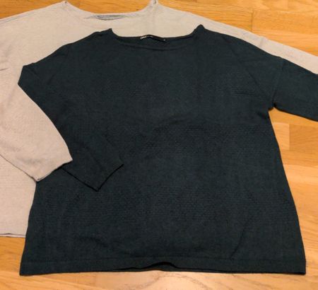 Damenpullover Set: Dunkelgrün & Beige, Only gr.M