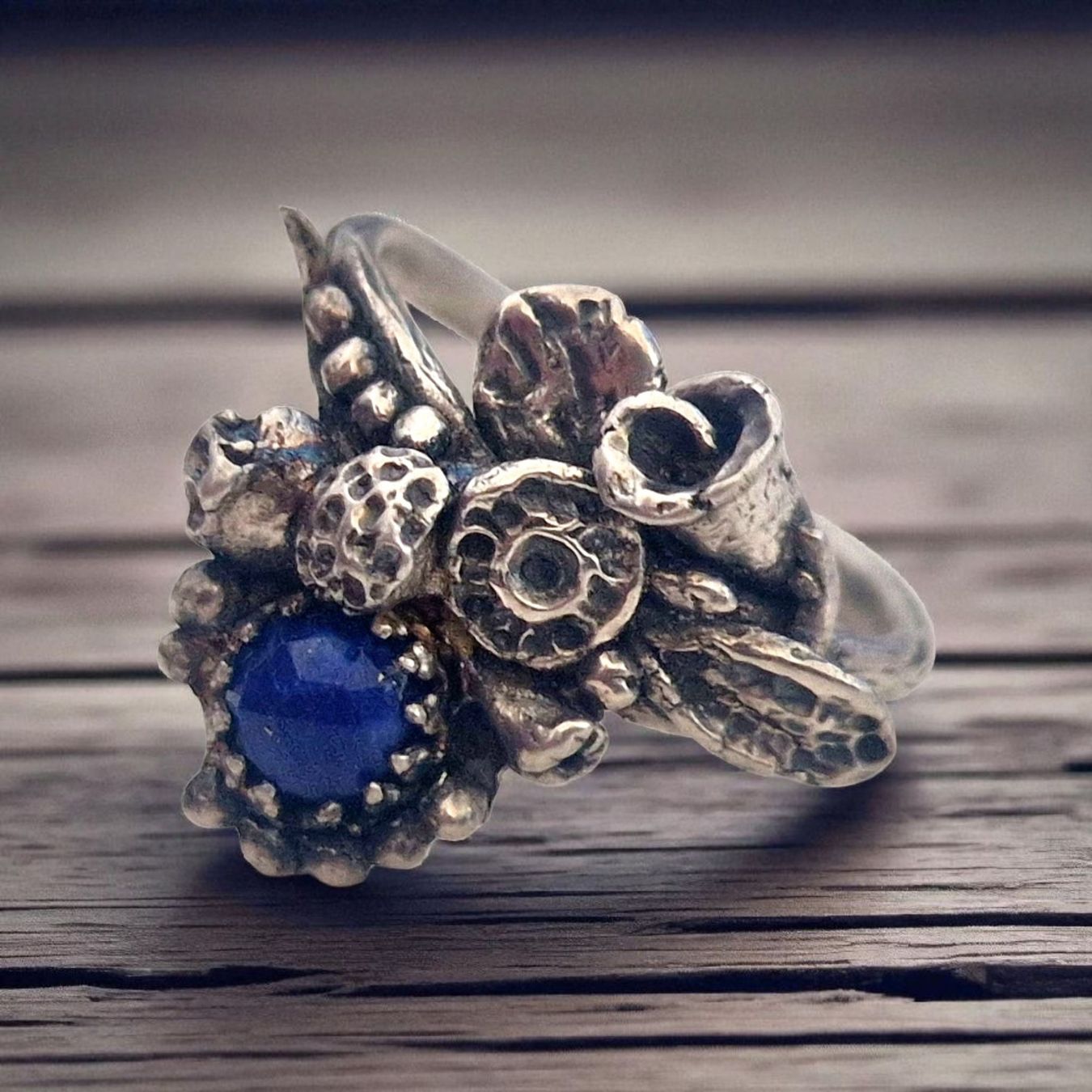 Anelli: Märchenhafter Silberring mit Lapislazuli, Grösse 61 – Nuovo e nell'imballaggio originale da Aarau venduto da Schmuckhoehle_MD 2