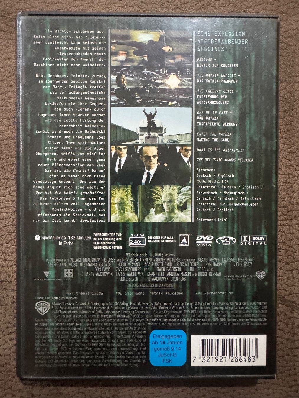 Alle DVDs: Matrix Reloaded – Gebraucht aus Dietikon von MuNathy 1