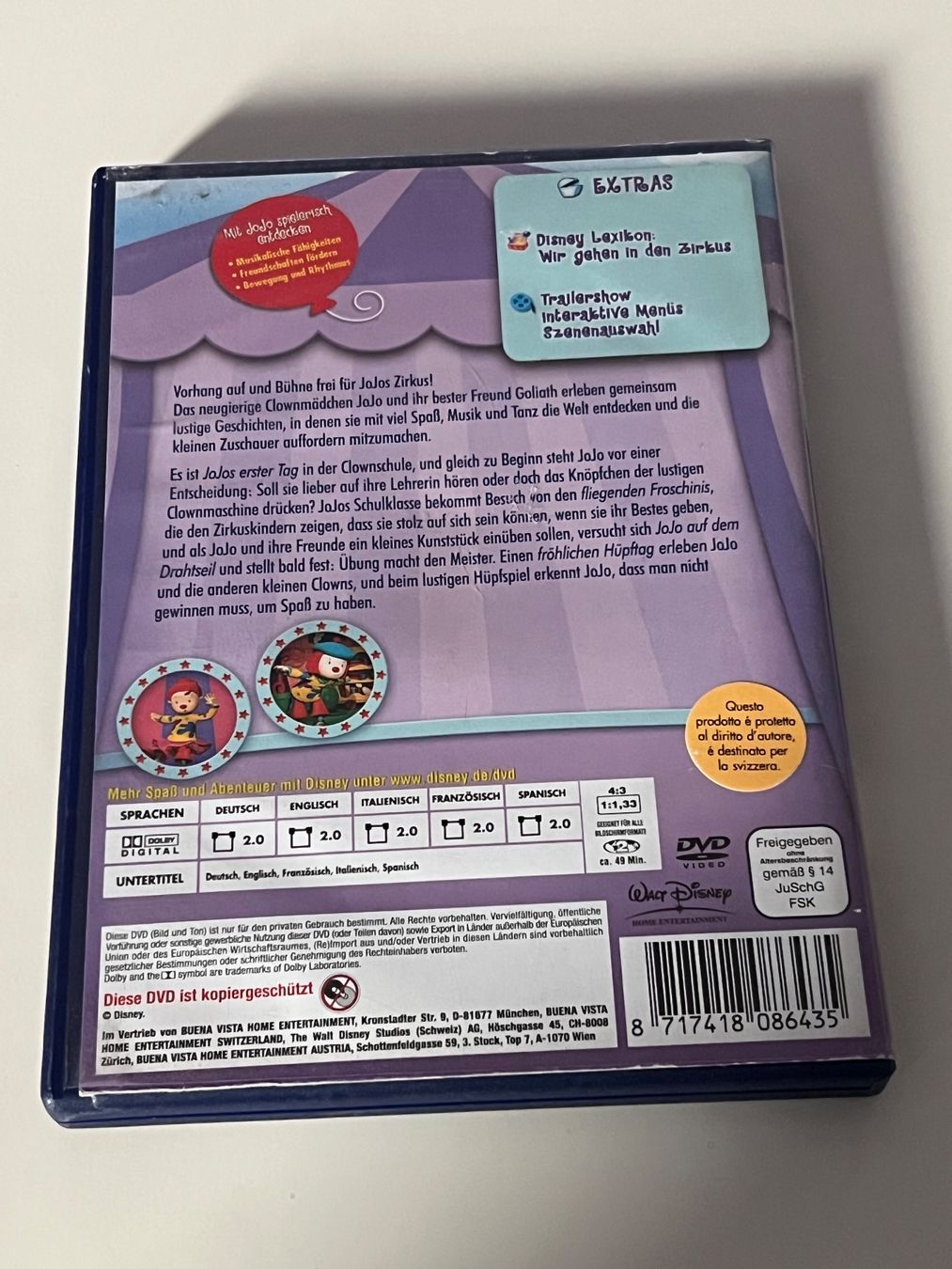 Tutti i DVDs: Jojos Zirkus " Vorhang auf " Disney – Usato da Altstätten SG venduto da sheamus 1