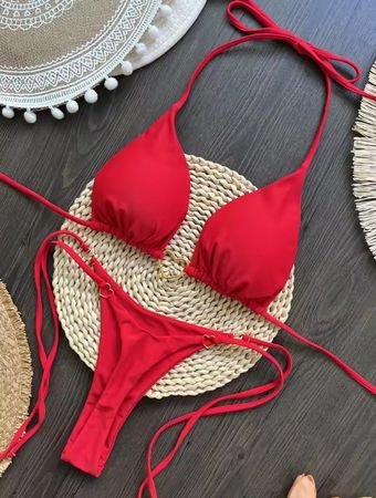 Sexy Halter Bikini Rot Gr. M