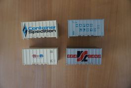 4 Märklin Container aus 7291, 4668 u. 4659 - passt zu Faller