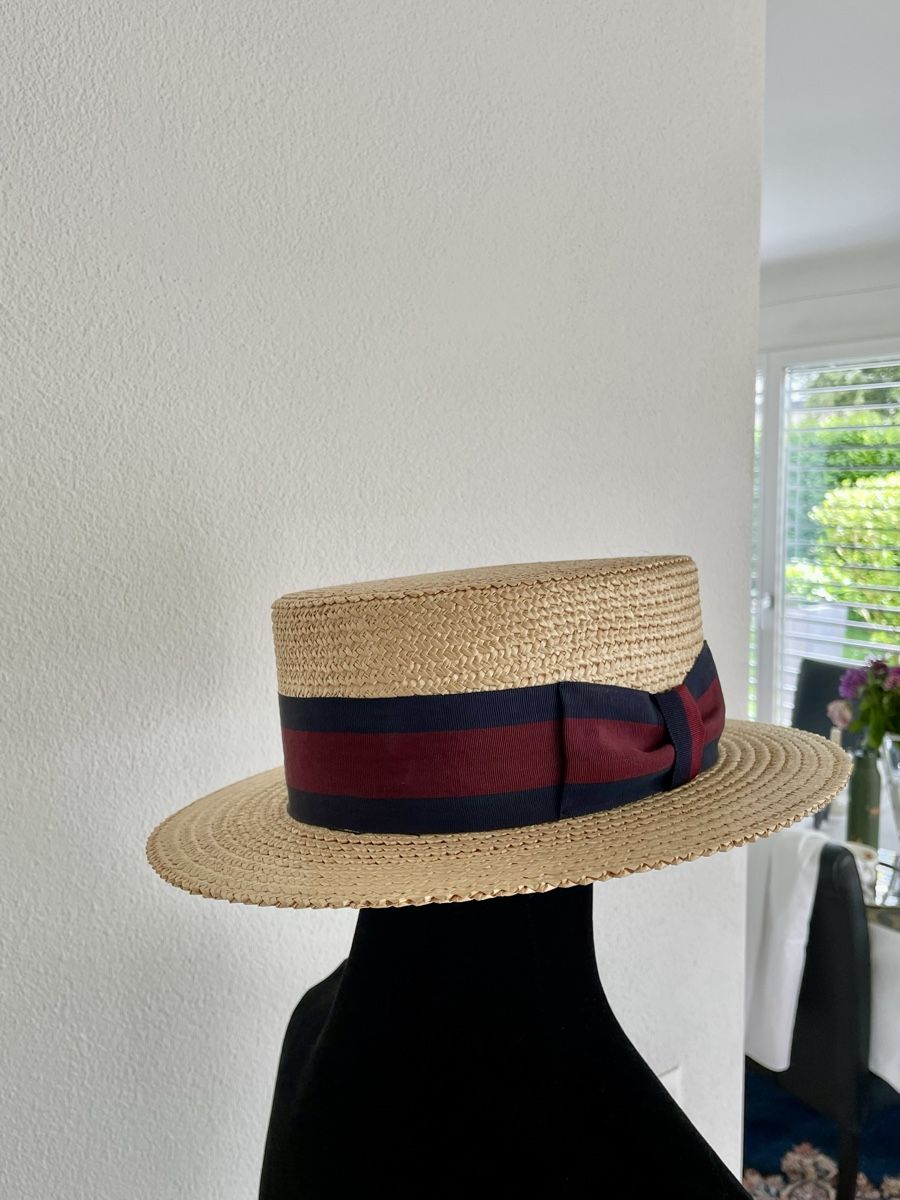 Copricapi, berretti & cappellini: Vintage Straw Boater Hat Summer Men – Usato da Richterswil venduto da Prangins9 1