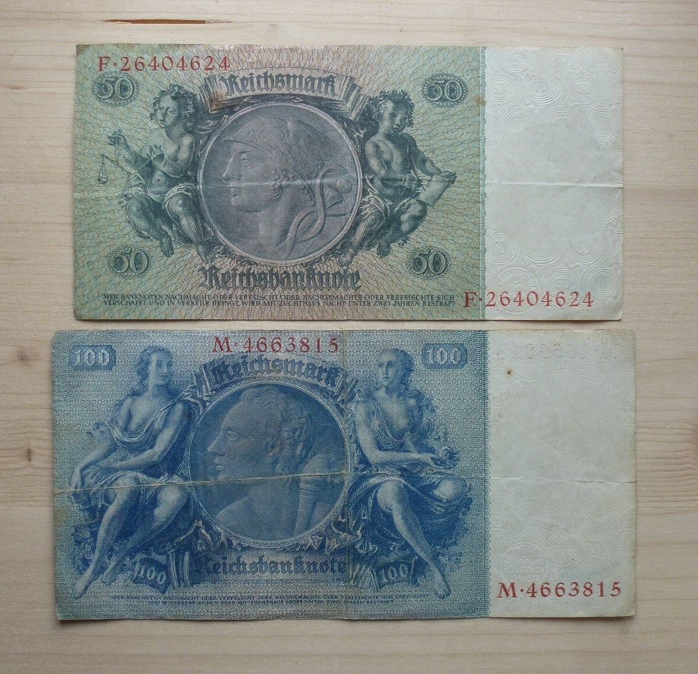 Banconote: DR ++ 10, 20, 50 und 100 Reichs-Mark – Usato da Walkringen venduto da Casablanca777 4