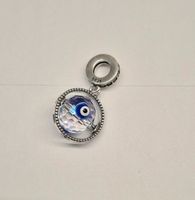 Silber Charm blaues Auge rotierend +Garantie