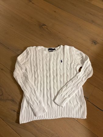 Polo Ralph Lauren Zopfstrick Pullover, weiss, M, neuwertig